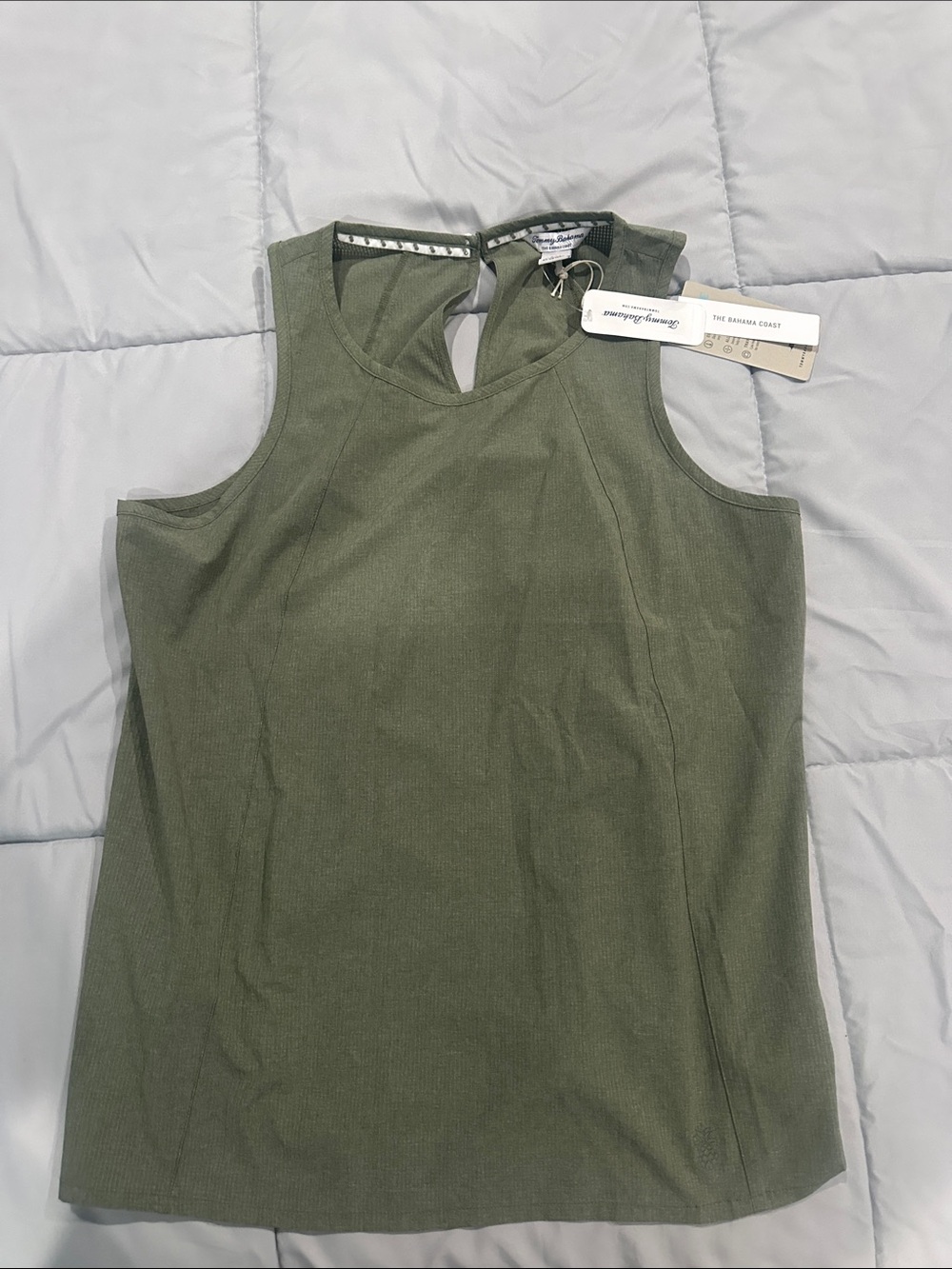 Tommy Bahama Island Zone Olive Green Keyhole Tank